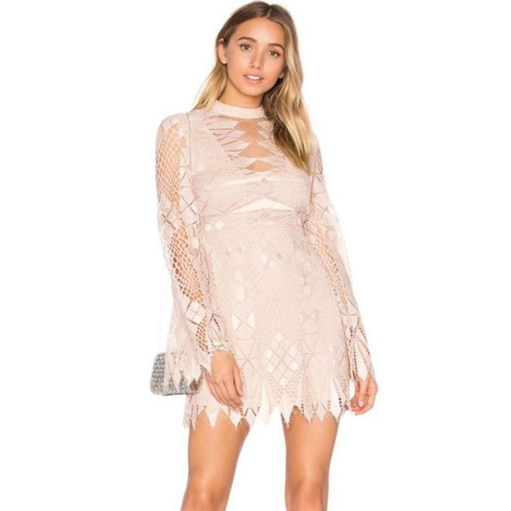 BNWT- Free People Deco Lace Dress in Ivory Combo